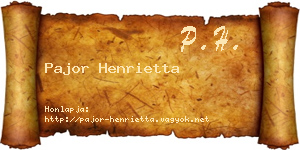 Pajor Henrietta névjegykártya